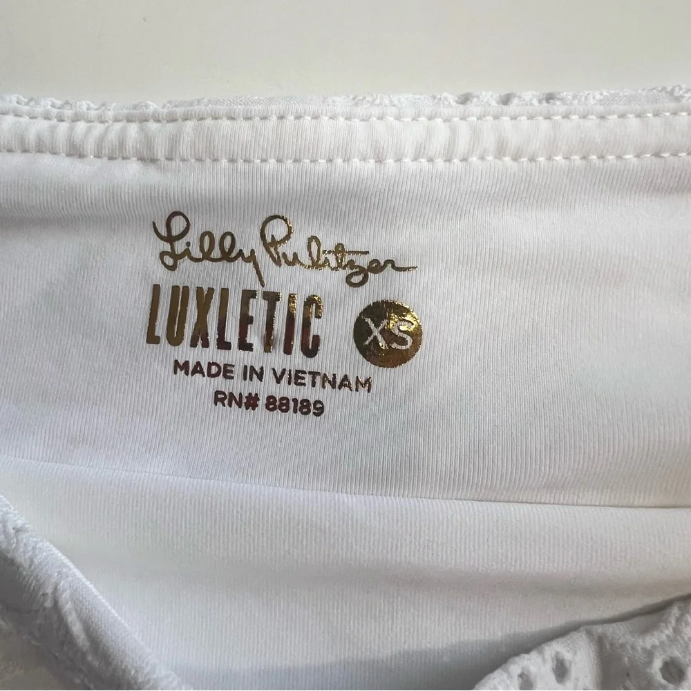 NWT Lilly Pulitzer Luxletic Corrine Skort Asana Tank White Floral Eyelet XS - Picture 8 of 9